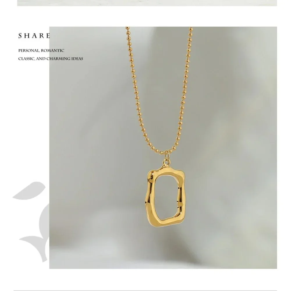 New 18K Gold Plated Irregular Geometric Pendant Necklace